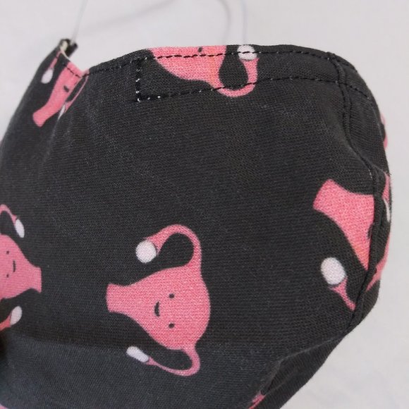 SECONDS Adult S homemade mask w/ pocket - uterus - Picture 2 of 9